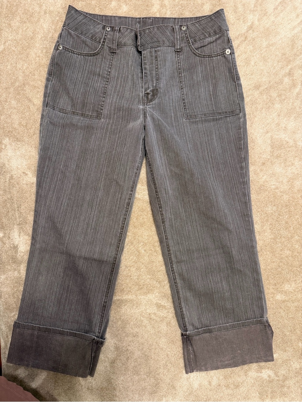 Fashion Bug Gray Cropped Straight-Leg Jeans